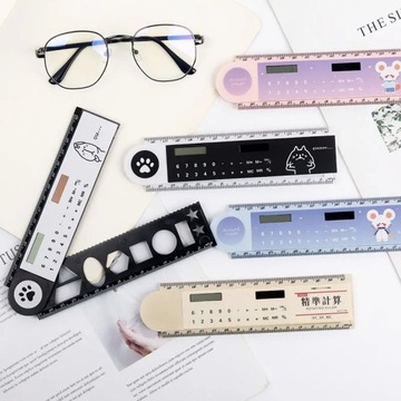 Jasno zielony styl Składana linijka z kalkulatorem