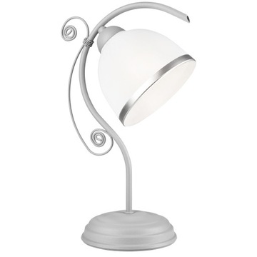 1 klasyczna lampa nocna stołowa RETRO srebrny mat