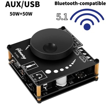 Усилитель мощности звука для потолочных динамиков Bluetooth, блок питания 2x50 Вт