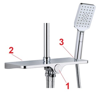 HANSGROHE bateria prysznicowa + umywalkowa + Deszczownica 30x19 półka CLICK