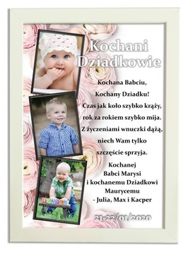 Ramka Dzień Babci i Dziadka plakat z foto prezent