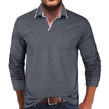 T-shirt z długim rękawem męskiej koszulki polo