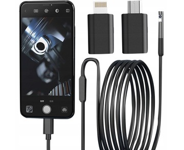 KAMERA INSPEKCYJNA ENDOSKOP DO TELEFONU DUO 2xFULLHD ANDROID IPHONE 3M WIFI