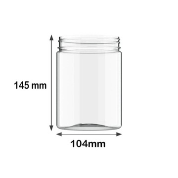 POJEMNIK PLASTIKOWY NA ŻYWNOŚĆ MAKARON SŁOIK 1000ML 2 SZTUKI + NAKLEJKI