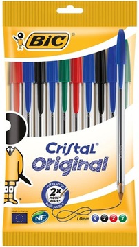 Długopisy BIC Cristal Original Różne Kolory 10 szt
