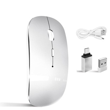 BEZPRZEWODOWA MYSZ SLIM AKUMULATOR DO KOMPUTERA LAPTOPÓW Z ADAPTER TYPU C