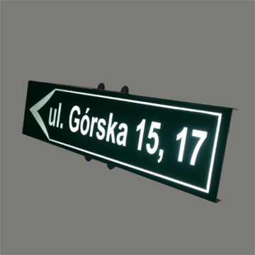 Знак Указатель направления Стрелка Номер улицы Название