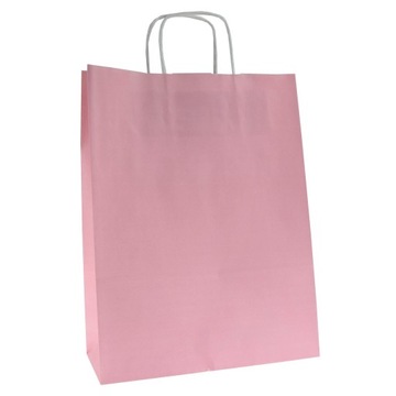 Бумажные пакеты пастельно-розовые 24х10х32 см 25 шт.