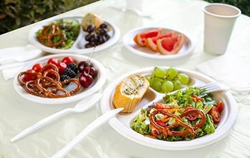 ТАРЕЛКИ ОДНОРАЗОВЫЕ ДЕСЕРТНЫЕ БУМАЖНЫЕ ТАРЕЛКИ, БЕЛЫЕ, ДЛЯ ЭКОГРИЛЯ, 50 ШТ.