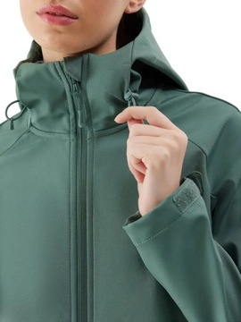 Kurtka damska softshell z kapturem 4F WSS24-TSOFF216 zielona