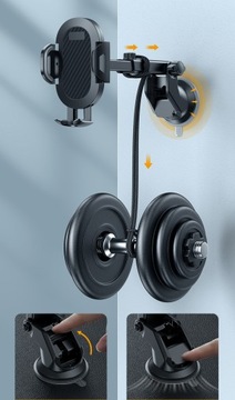 UNIWERSALNY UCHWYT SAMOCHODOWY NA TELEFON SZYBĘ DO TELEFONU KOKPIT MOCNY