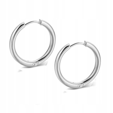 KOLCZYKI SREBRNE KÓŁKA 12 mm STAL CHIRURGICZNA