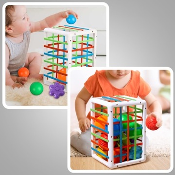 Гибкие антистрессовые сенсорные кубики-сортеры для детей 13 шт.