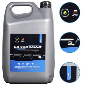 CARBOSMAR PŁYNNY SMAR 5L ŚRODEK DO KOTŁA PIECA Z PODAJNIKEM NA EKO GROSZEK