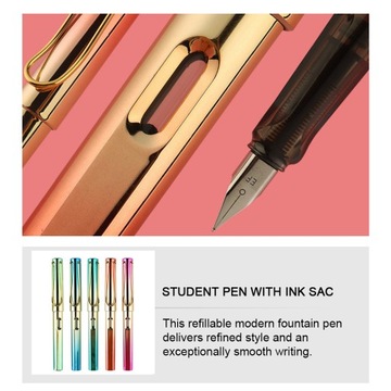 5 Pcs Pen Durable Stationery Students Practice Colorful Pens with Ink Sac