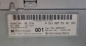 РАДИО НАВИГАЦИЯ MERCEDES A2118275142