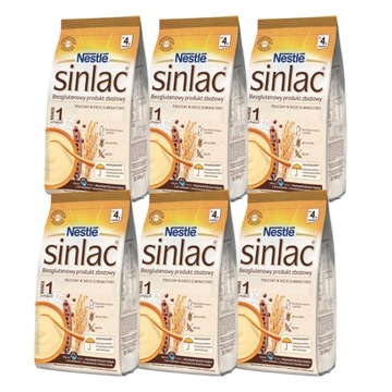 Nestlé Sinlac Bezglutenowy produkt zbożowy po 4. miesiącu 6x 500 g