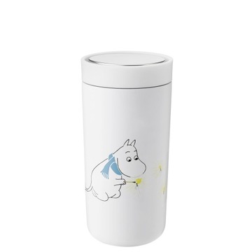 Kubek termiczny To- Go Frost Muminki, biały, 400 ml, Stelton