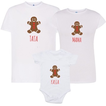 Zestaw koszulek ŚWIĄTECZNYCH MAMA TATA SYN CÓRKA