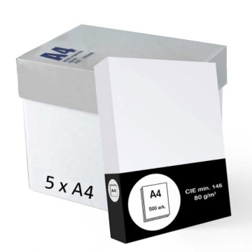 PAPIER KSERO BIAŁY A4/80g - 5 ryz