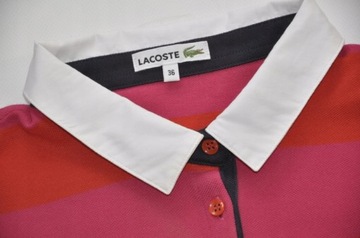 Lacoste koszulka polo paski polówka damska 36