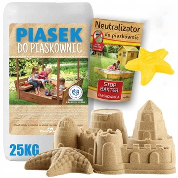 PIASEK DO PIASKOWNIC ATEST ZABAWKI + NEUTRALIZATOR