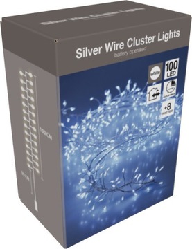 Girlanda Drucik Świetlny Ryż na Baterie 100 LED Białe Zimne 1m