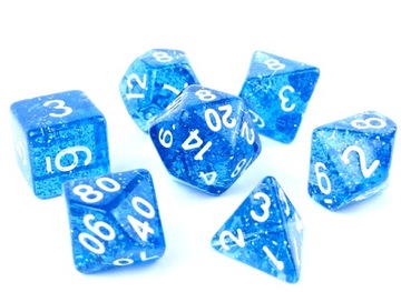 ŻMIJOPTAK ZESTAW 7 PRZEZROCZYSTYCH KOŚCI KOSTEK RPG