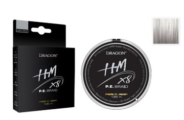DRAGON PLECIONKA HMX8 P.E. BRAID TORAY JASNOSZARA 0,08MM 135M