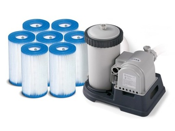 DUŻA POMPA FILTRUJĄCA DO BASENÓW OGRODOWYCH 9463L/h INTEX + 7 FILTRÓW