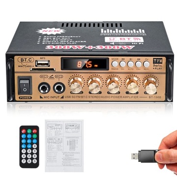 WZMACNIACZ DO KOLUMN BLUETOOTH RADIO 600W + pilot