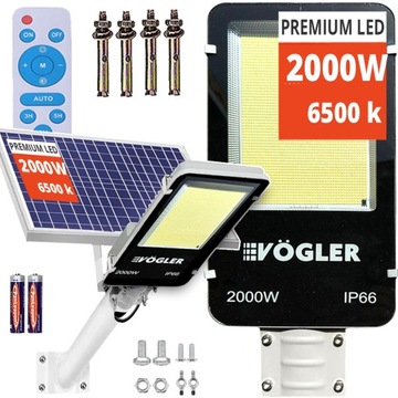 MOCNA DUŻA LAMPA SOLARNA ULICZNA OGRODOWA PILOT regulowany panel PREMIUM