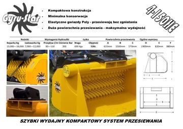 Просеивающий ковш для экскаватора GYRU-STAR 4-150HDX для грохота-погрузчика