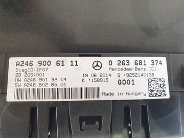 MERCEDES B TŘÍDA W246 PŘÍSTROJOVÁ DESKA BUDÍK A2469006111 EU