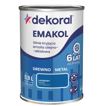 Dekoral SILNIE KRYJĄCA Emalia do drewna i metalu lazurowy 0,9L
