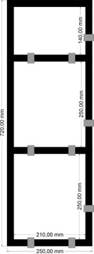 Regał uchwyt półki loft industrial wspornik 72x25