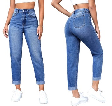 M.SARA SPODNIE MOM FIT JEANSOWE DAMSKIE LUŹNE NOGAWKI JEANSY DUŻE ROZMIARY