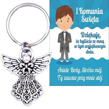PODZIĘKOWANIE DLA GOŚCI PIERWSZA KOMUNIA ŚWIĘTA ANIOŁEK BRELOK PAMIĄTKA