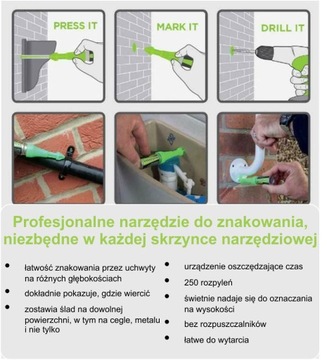 Маркер для глубоких отверстий + сверла - КОМПЛЕКТ