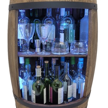 Алкогольный бар с бочкой со складной палубой для бутылок вина