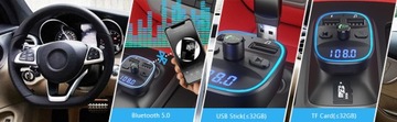 FM-передатчик с Bluetooth 5.0, мини-разъемом USB-A/USB-C PD/QC/PPS
