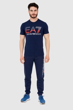 EA7 T-shirt męski granatowy z dużym logo XXL