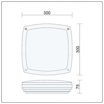 ПЛАСТИНА ДЛЯ НАРУЖНОГО СВЕТОДИОДНОГО ПОТОЛОЧНОГО СВЕТИЛЬНИКА 2xE27 ALU