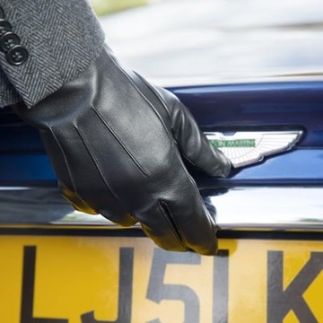 RĘKAWICZKI MĘSKIE SKÓRZANE DOTYKOWE OCIEPLANE