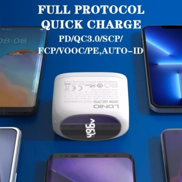 Зарядное устройство USB 30 Вт Светодиодная панель USB-C Кабель USB-C