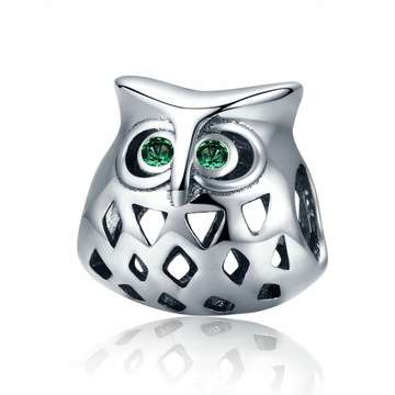 Zawieszka Charms Zielonooka Sowa MODA TRUSKY S925