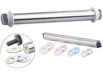 Wałek do ciasta ze stali nierdzewnej z regulacją grubości