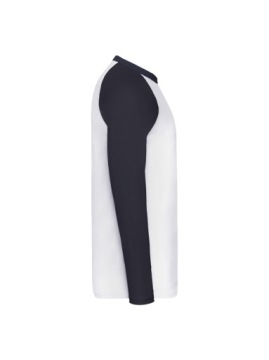 Футболка с длинным рукавом Unisex Baseball BIAŁO Granatowa Fruit of the Loom