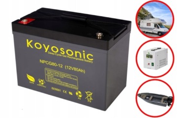 Gelový Akumulátor Gel 12V Koyosonic Npcg 80Ah Zesílená Deep Cycle 12 Let!