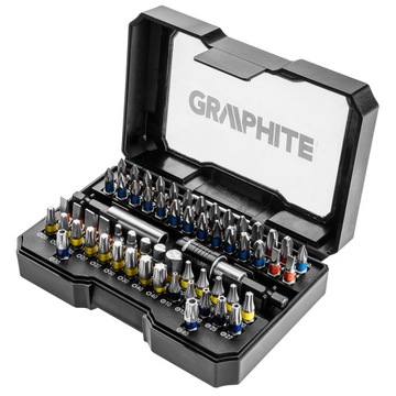 Duży zestaw bitów z uchwytem 60 szt GRAPHITE